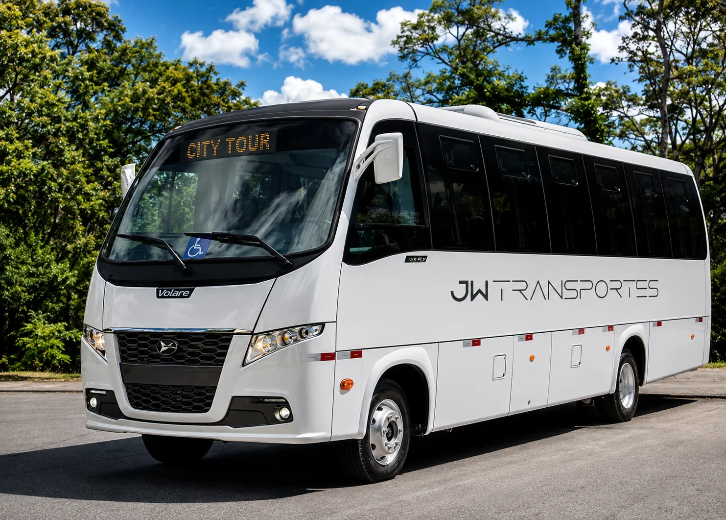 Transporte turístico com vans e ônibus