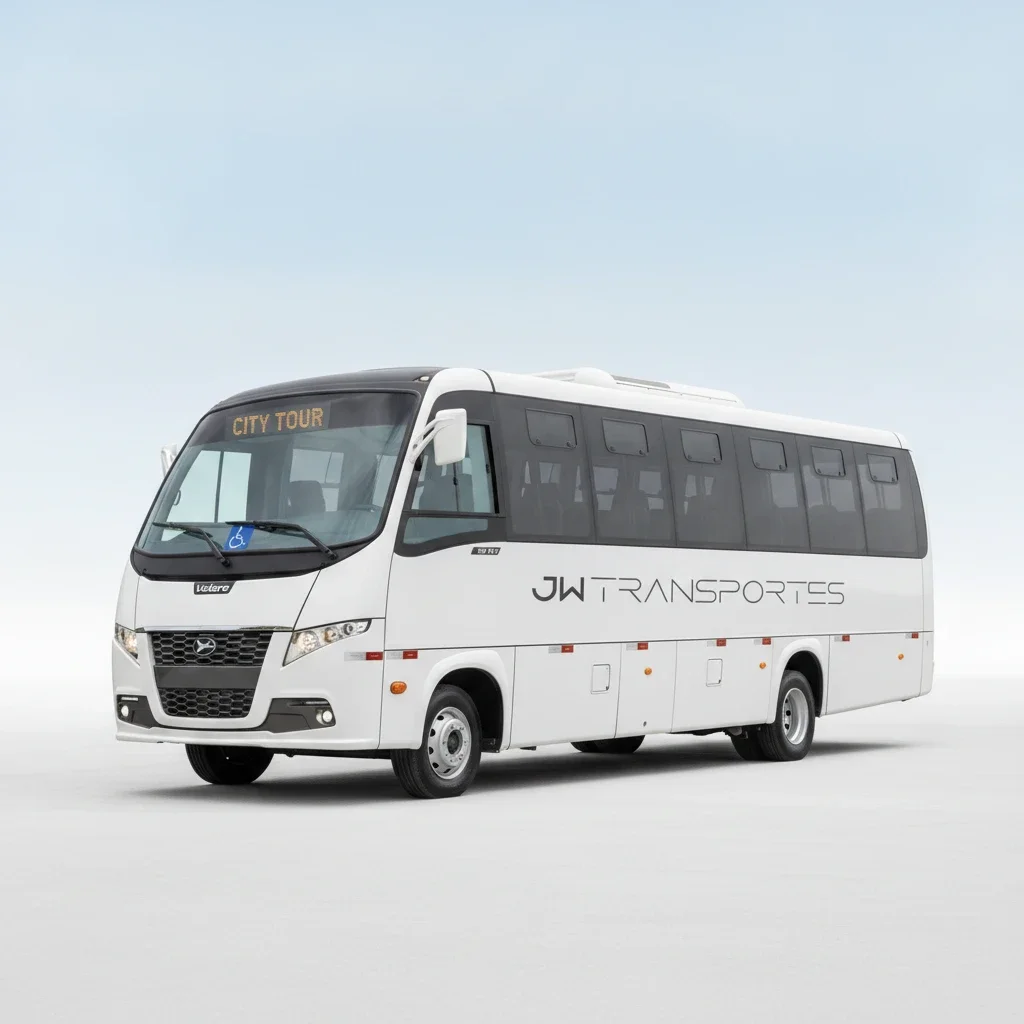 Transporte turístico com vans e ônibus
