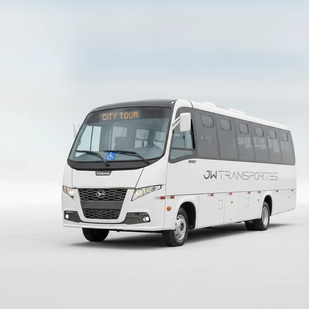 Transporte turístico com vans e ônibus